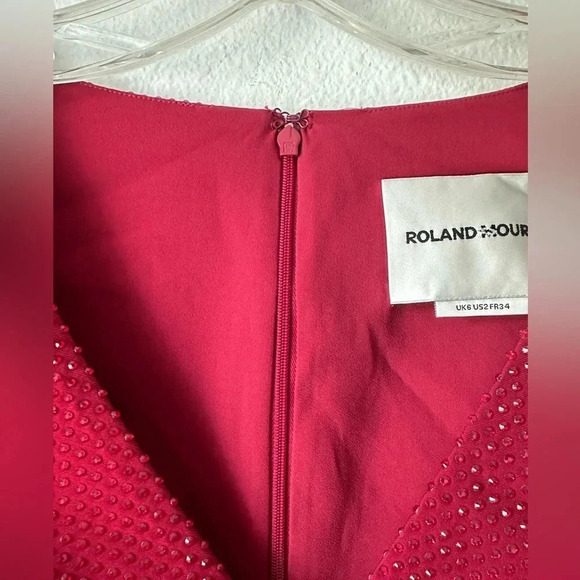 Roland Mouret Sequined Red  Cape minidress - Picture 11 of 14